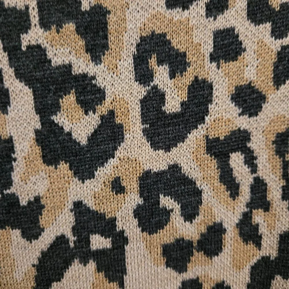 J. Crew Merino Wool Leopard Crewneck Sweater Size XS